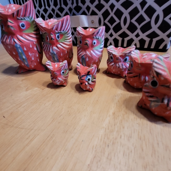 Vintage colorful wood owl  hand painted - Picture 3 of 3